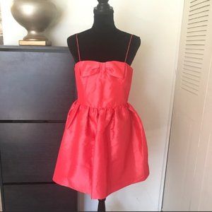 NWT CeCe by Cynthia Steffe Coral Orange Mini Dress SZ 12 Bow Cocktail Preppy